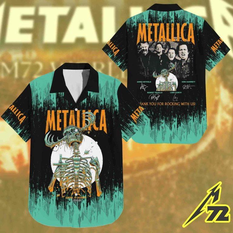 Metallica Concert Tour M72 World Tour June 14 2025 Houston NRG Stadium – Takeover Setlist Hawaiian Shirt